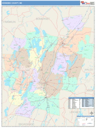 Kennebec County, ME Wall Map