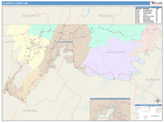 Allegany County, MD Wall Map