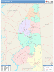 Caroline County, MD Wall Map