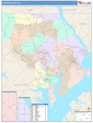 Harford County, MD Wall Map