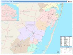 Worcester County, MD Wall Map