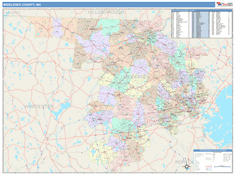 Middlesex County, MA Wall Map