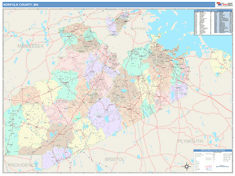 Norfolk County, MA Wall Map