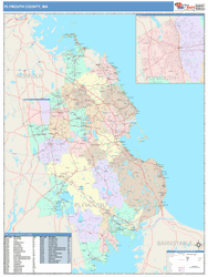 Plymouth County, MA Wall Map