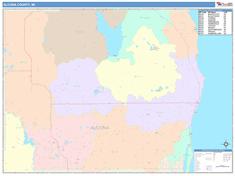Alcona County, MI Wall Map
