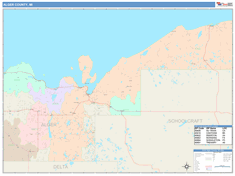 Alger County, MI Wall Map