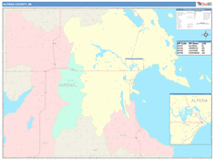 Alpena County, MI Wall Map