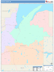 Baraga County, MI Wall Map