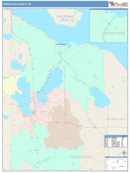 Cheboygan County, MI Wall Map