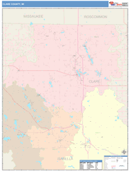 Clare County, MI Wall Map