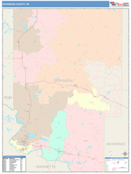 Dickinson County, MI Wall Map