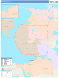 Emmet County, MI Wall Map