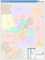 Genesee County, MI Wall Map