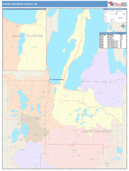 Grand Traverse County, MI Wall Map