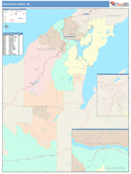 Houghton County, MI Wall Map
