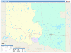 Iron County, MI Wall Map