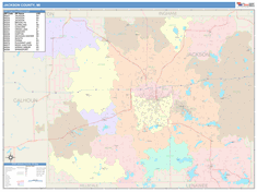 Jackson County, MI Wall Map