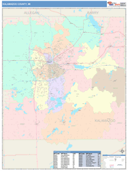 Kalamazoo County, MI Wall Map