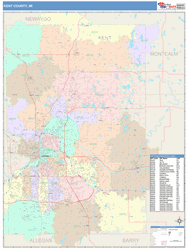 Kent County, MI Wall Map