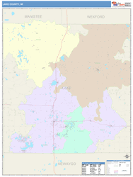 Lake County, MI Wall Map