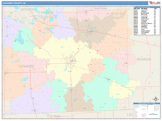 Lenawee County, MI Wall Map