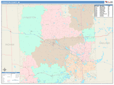 Livingston County, MI Wall Map