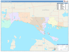 Mackinac County, MI Wall Map