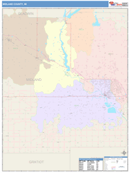 Midland County, MI Wall Map