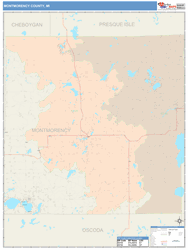 Montmorency County, MI Wall Map