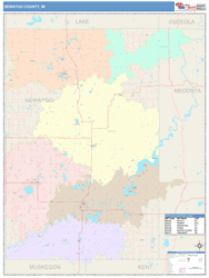 Newaygo County, MI Wall Map