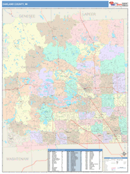 Oakland County, MI Wall Map