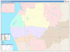 Oceana County, MI Wall Map