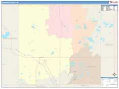 Ogemaw County, MI Wall Map