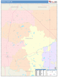Osceola County, MI Wall Map