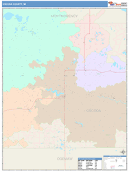 Oscoda County, MI Wall Map