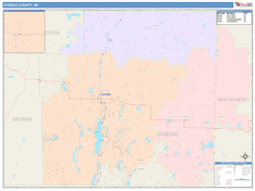 Otsego County, MI Wall Map