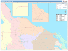 Presque Isle County, MI Wall Map