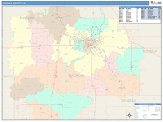 Saginaw County, MI Wall Map