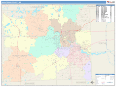 Washtenaw County, MI Wall Map