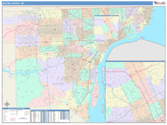 Wayne County, MI Wall Map