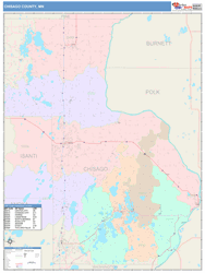 Chisago County, MN Wall Map