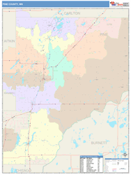 Pine County, MN Wall Map