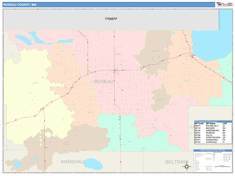Roseau County, MN Wall Map