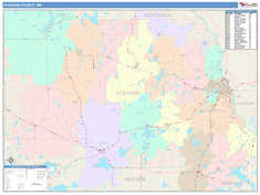 Stearns County, MN Wall Map