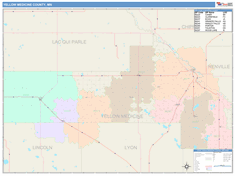 Yellow Medicine County, MN Wall Map