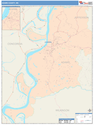 Adams County, MS Wall Map