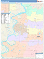 Bolivar County, MS Wall Map