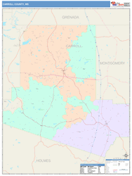 Carroll County, MS Wall Map