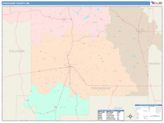 Chickasaw County, MS Wall Map