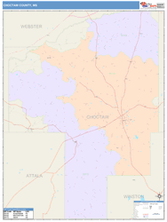 Choctaw County, MS Wall Map